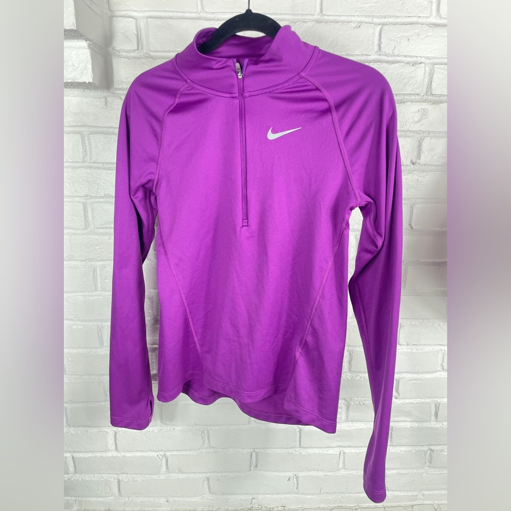 Nike Dri-Fit Purple Half Zip Running Pullover XS Polyester‎ Stretch